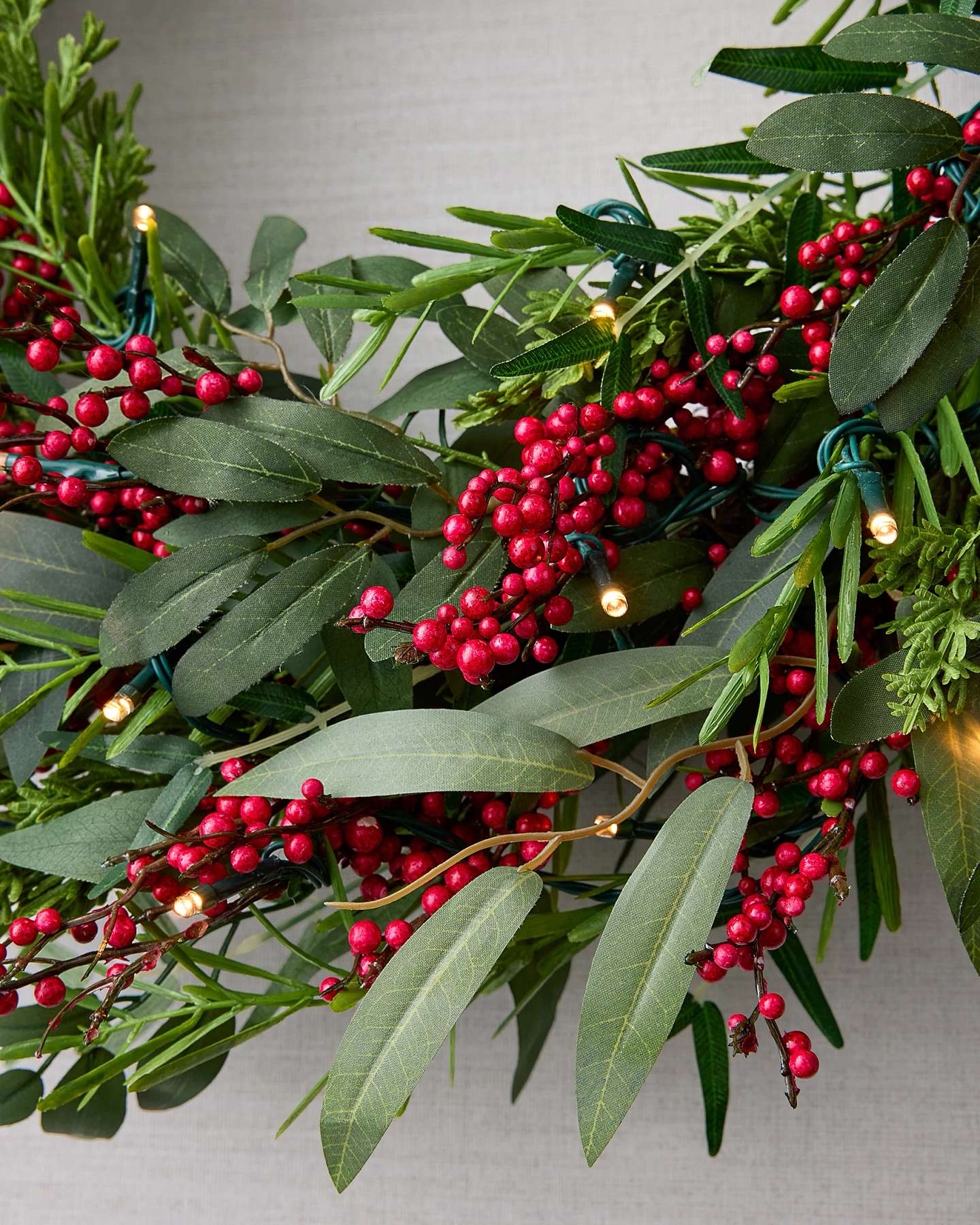 26" Evergreen Pepper Berry Wreath