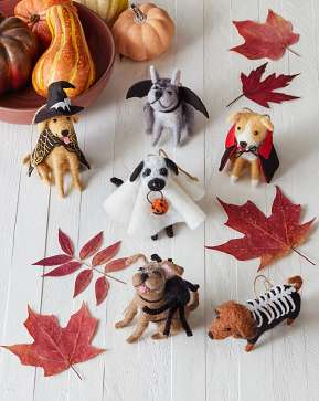 Howl-o-ween Hounds Felt Ornament Set Howl-o-ween Hounds Felt Ornament Set