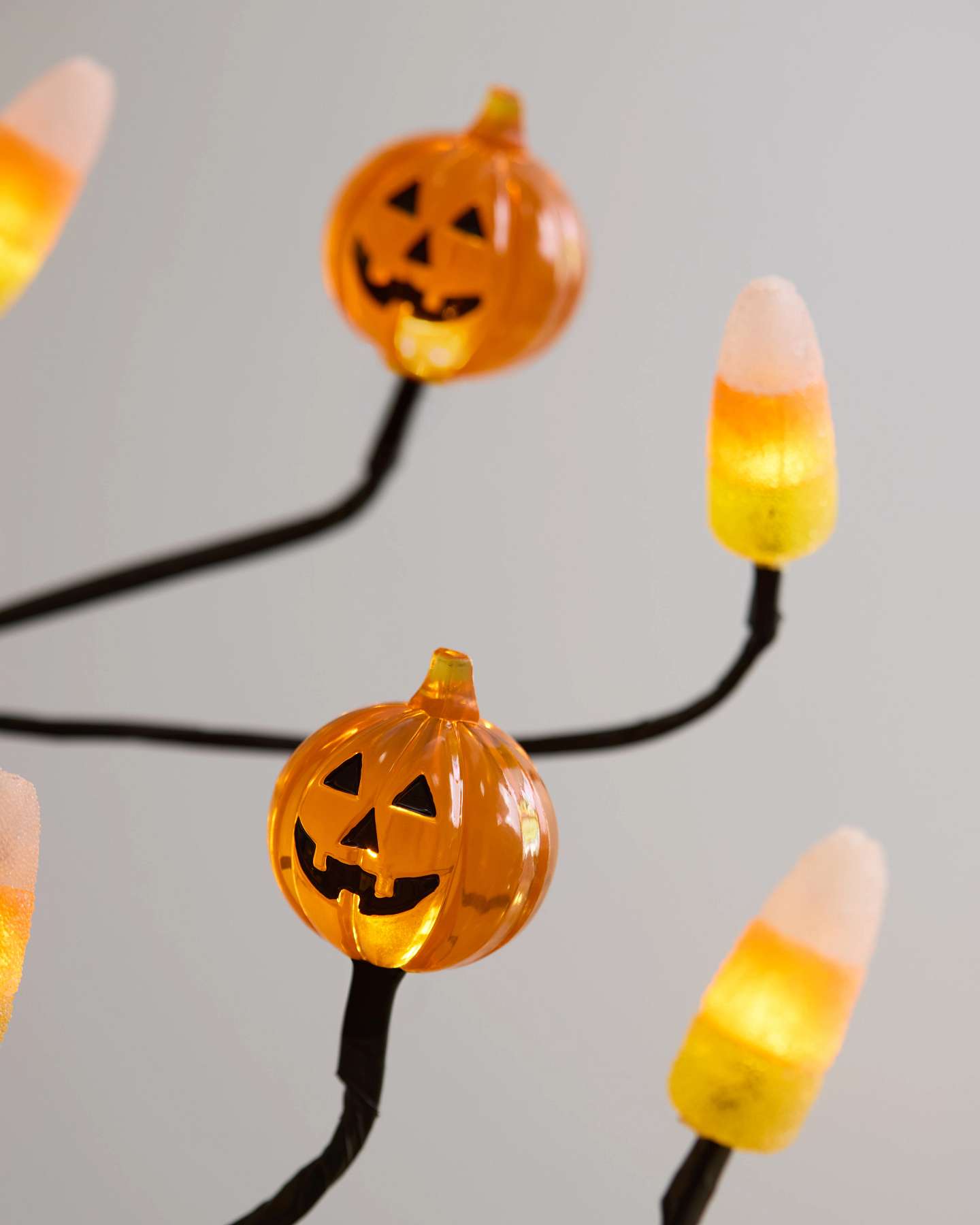 Balsam Hill Candy Corn Lit Artificial Tabletop Christmas Tree Close-Up