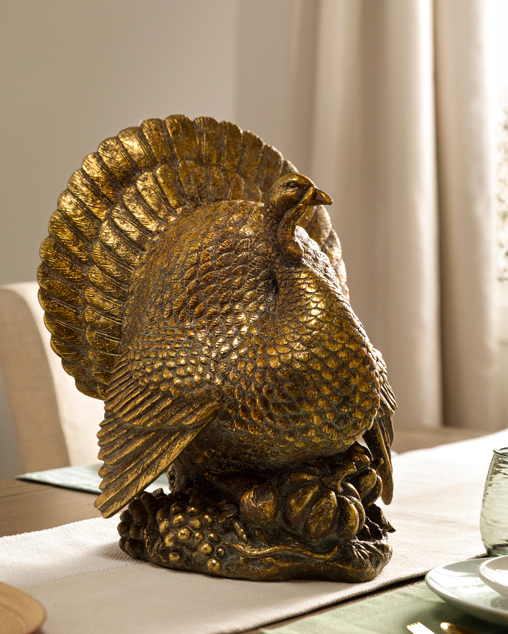 Bronzed Tabletop Turkey Thanksgiving Decor Balsam Hill