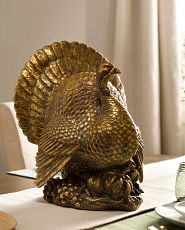 Bronzed turkey tabletop décor