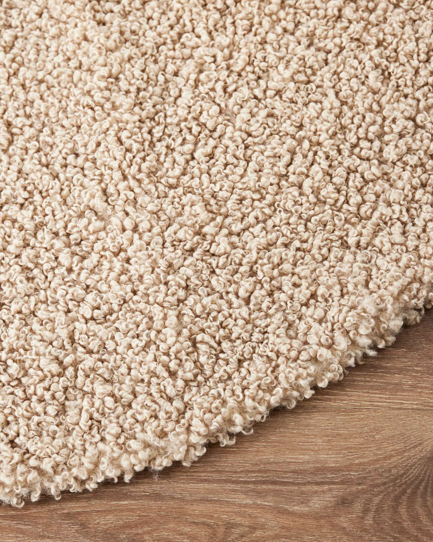 Balsam Hill 60-Inch Tan Boucle Artificial Christmas Tree Skirt Closeup View
