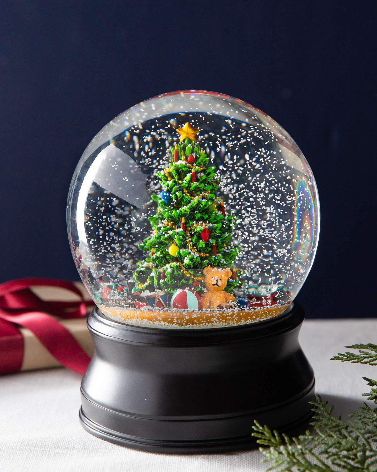 Balsam Hill O Christmas Tree Musical Snow Globe Capturing Holiday Magic