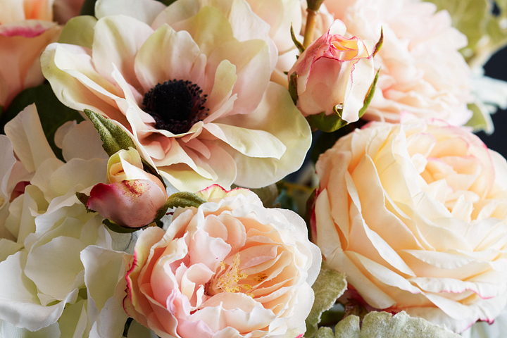 A closeup of a bouquet of flowers