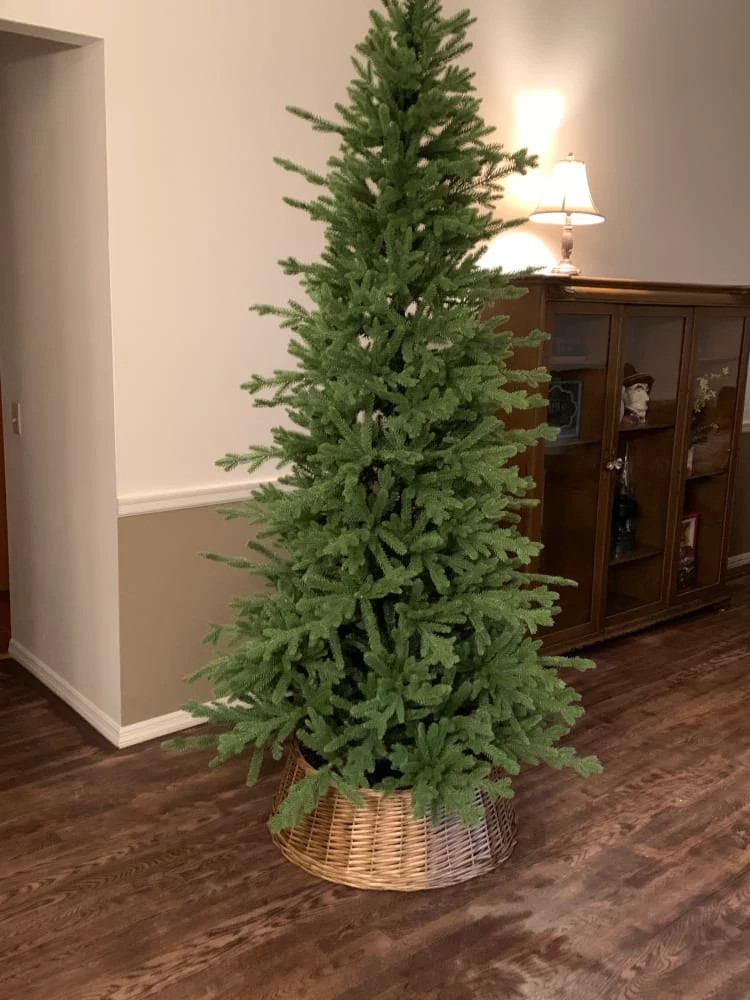 Red Spruce Slim Artificial Christmas Tree Balsam Hill