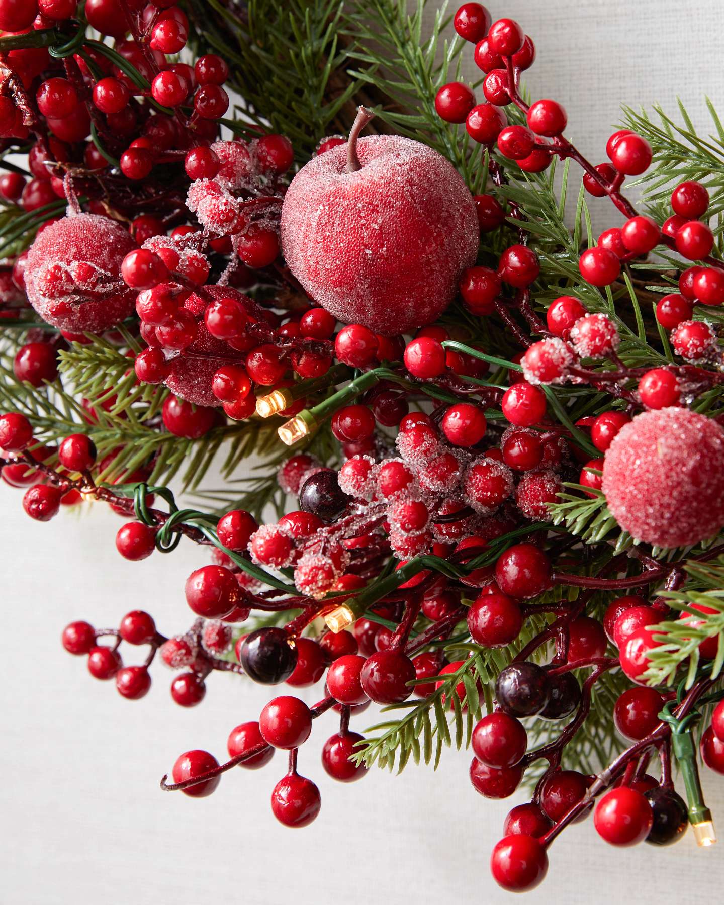 Balsam Hill Sugared Berry Artificial Christmas Foliage Close-Up Details