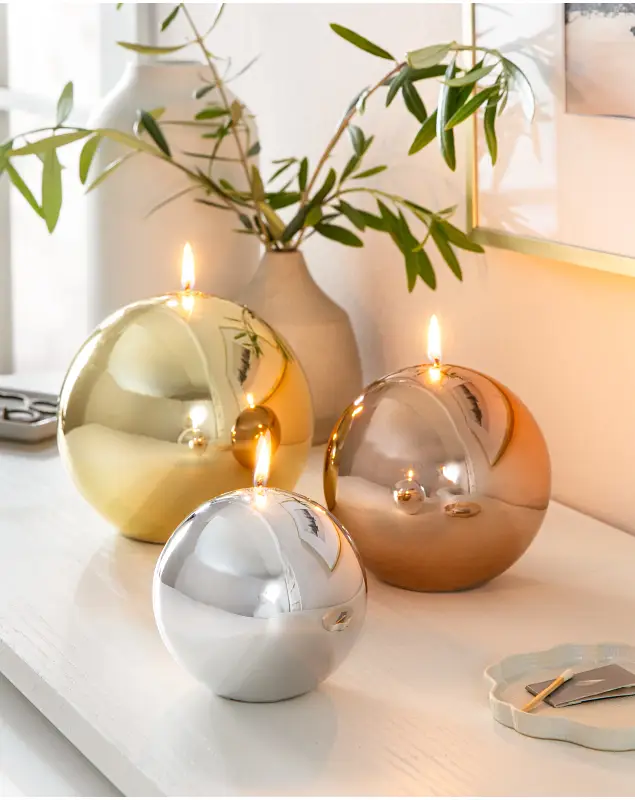 Metallic Nouveau Orb Candles by Balsam Hill
