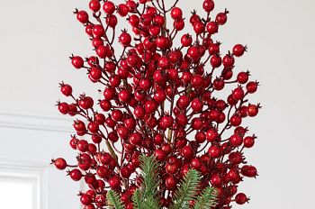 Red berry bouquet Christmas tree topper
