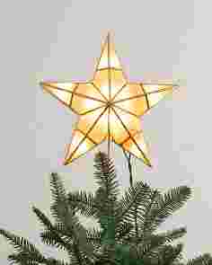 Small Capiz Star Lighted Tree Topper by Balsam Hill