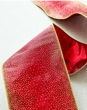 Burgundy Glitter Ombre Christmas Ribbon Burgundy Glitter Ombre Christmas Ribbon
