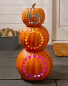 Boo Stacked LED Pumpkins Closeup 10 by Balsam Hill