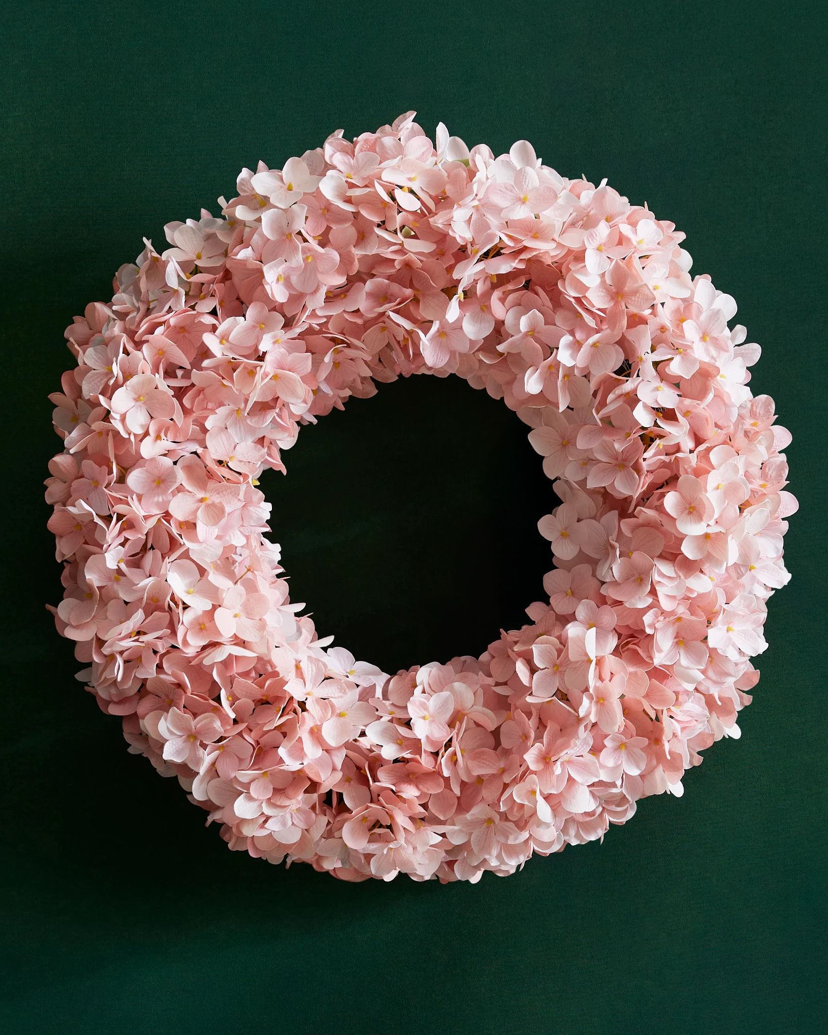 Outdoor Pink Hydrangea Harmony Wreath