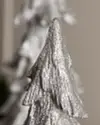 Silver Glitter Tabletop Trees by Balsam Hill Closeup 10