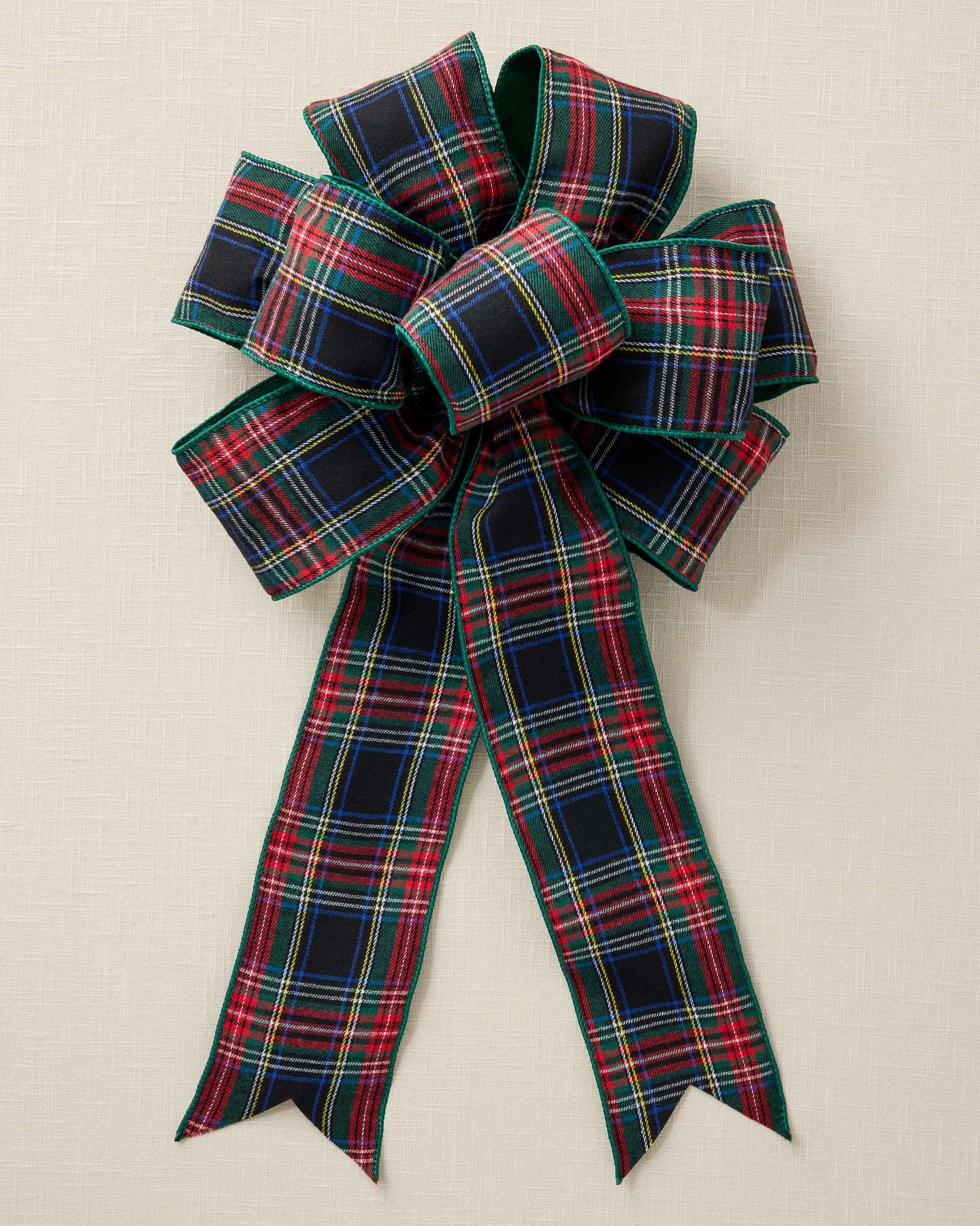 Dark Blue Tartan Pre-Tied Bows, Set of 2