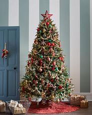 Full Christmas tree with colorful ornaments