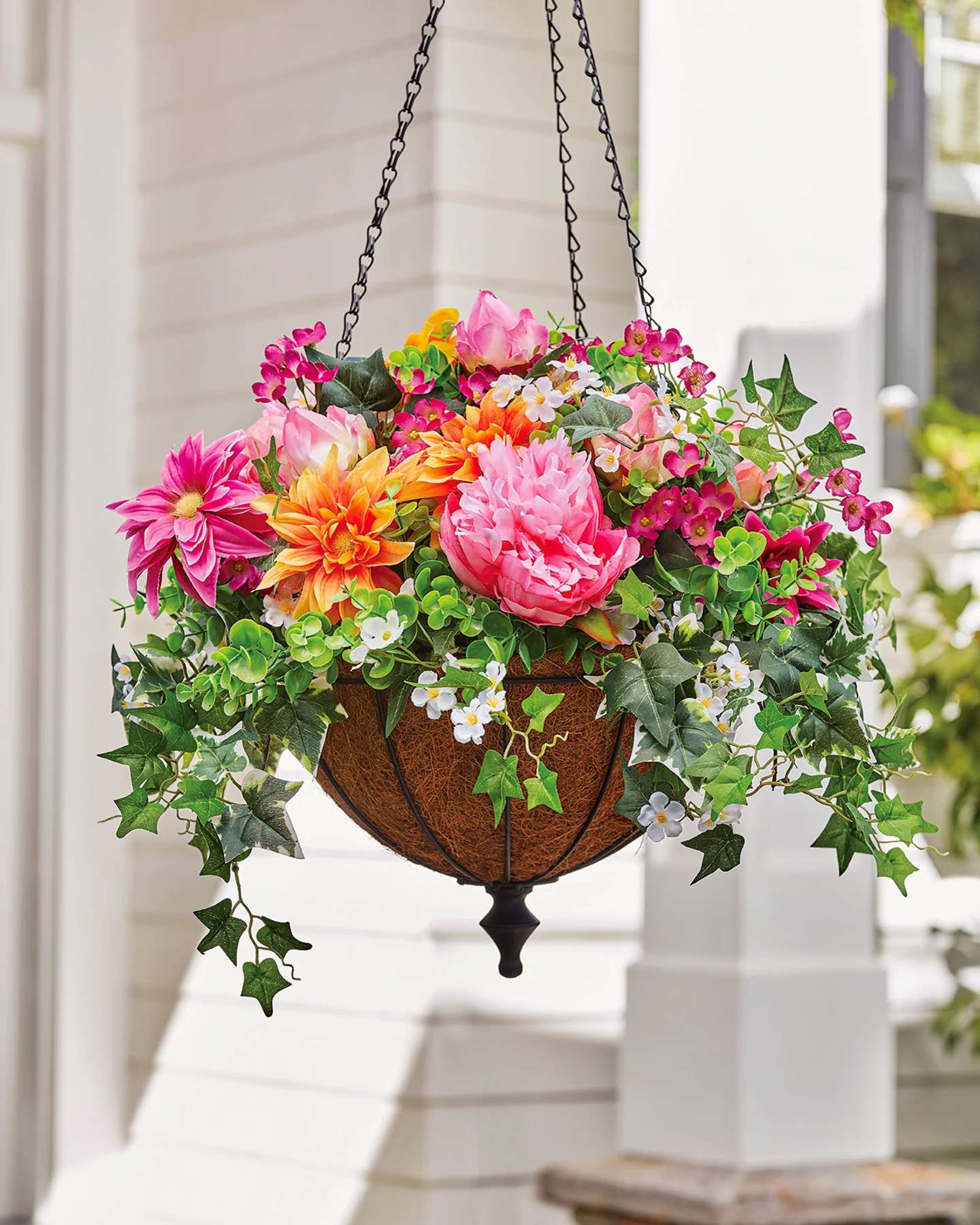 Balsam Hill Outdoor Radiant Peony Artificial Christmas Foliage Lifestyle Showcase