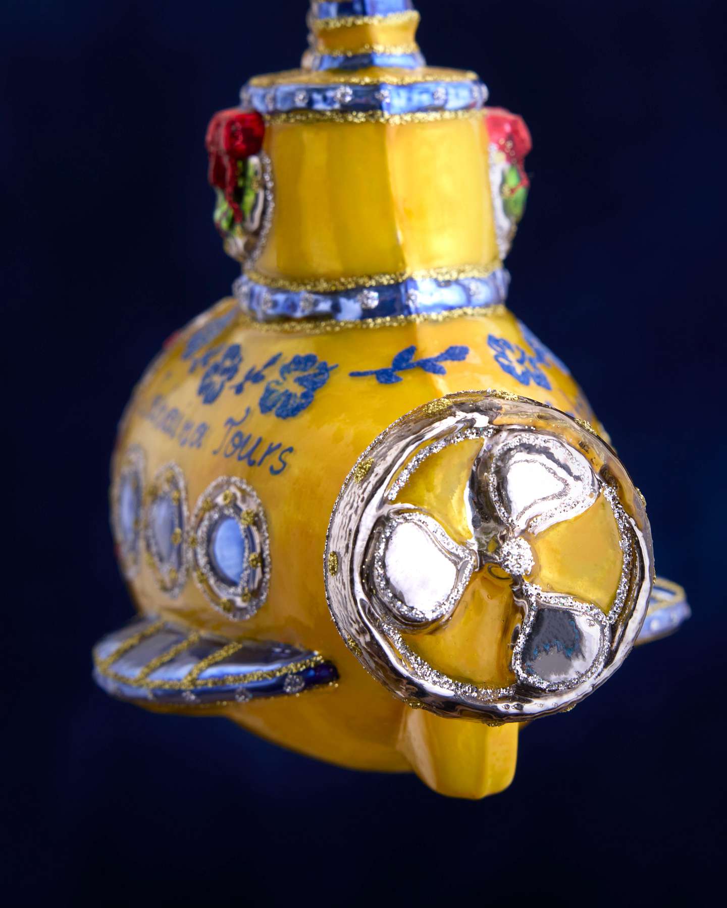 Balsam Hill Studio Santa's Yellow Maui Submarine Ornament