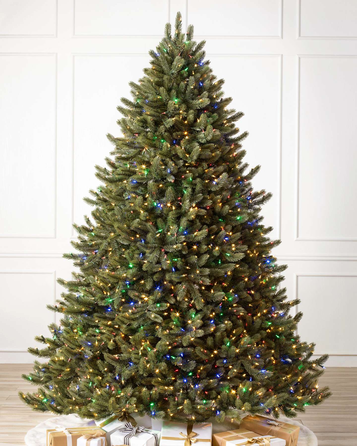 Balsam Hill Vermont White Spruce Wide Artificial Christmas Tree LED Color Changing Display