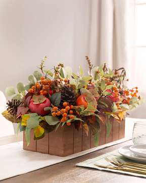 Persimmon and Pinecone Arrangement Persimmon and Pinecone Arrangement