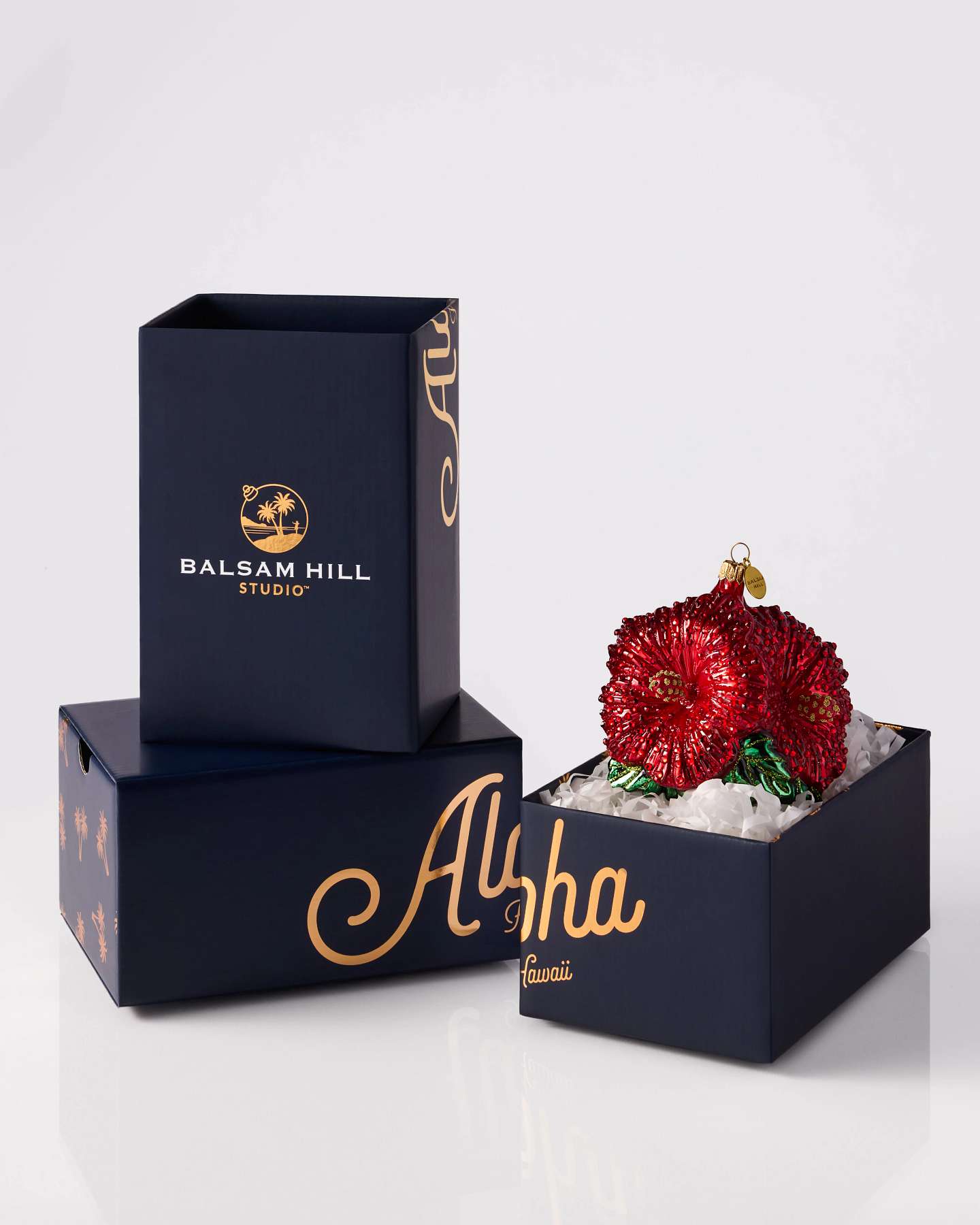 Balsam Hill Studio Red Hibiscus Ornament Featuring Crystals by Swarovski®