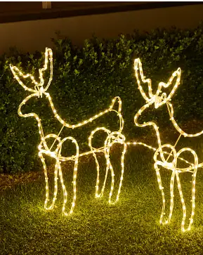 Outdoor 3D LED Reindeer & Sleigh Set Outdoor 3D LED Reindeer & Sleigh Set