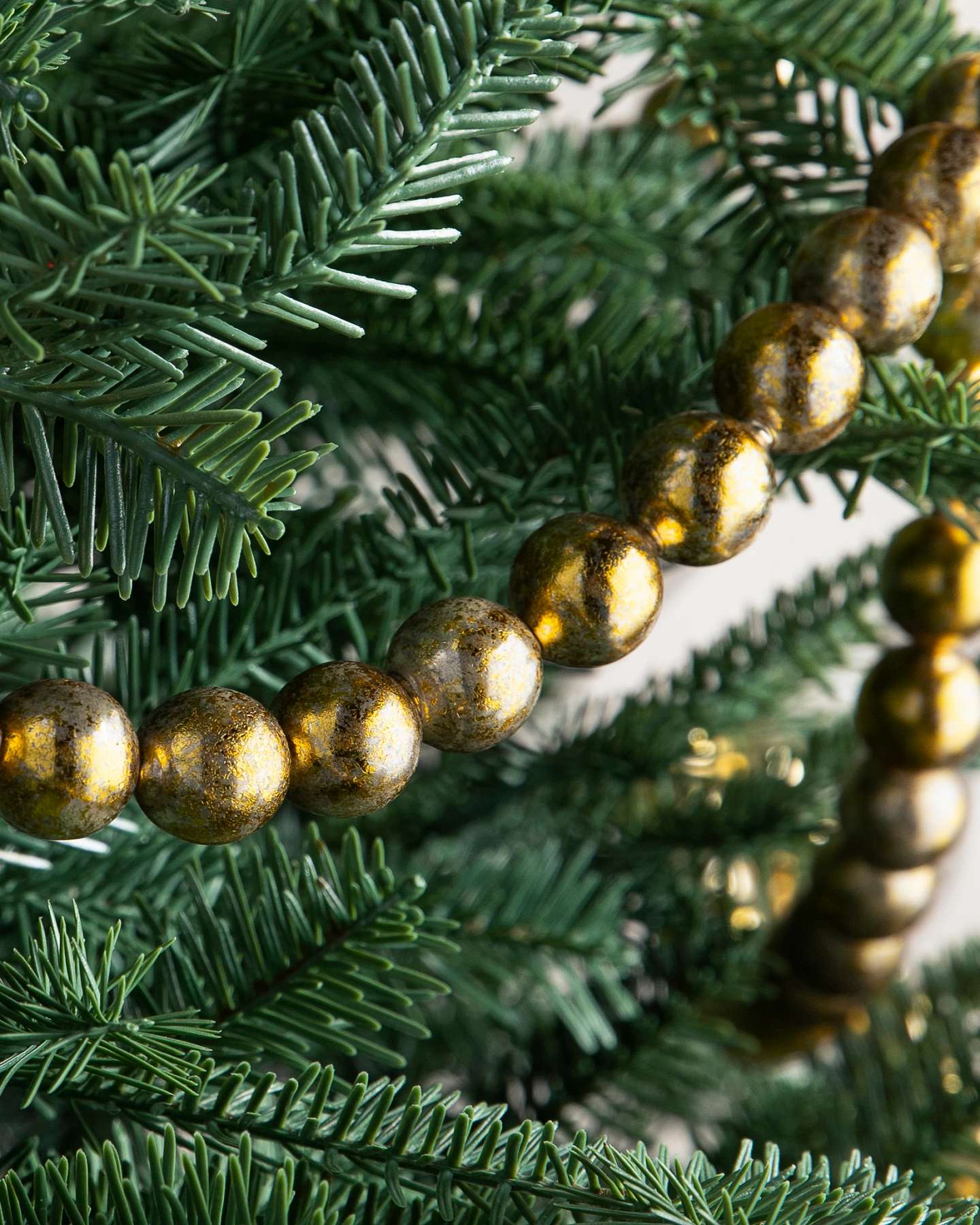 Gold Bead Tree Garlands, Set of 3