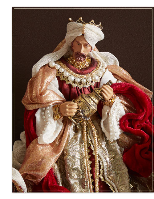 Burgundy Classic Nativity Set | Balsam Hill