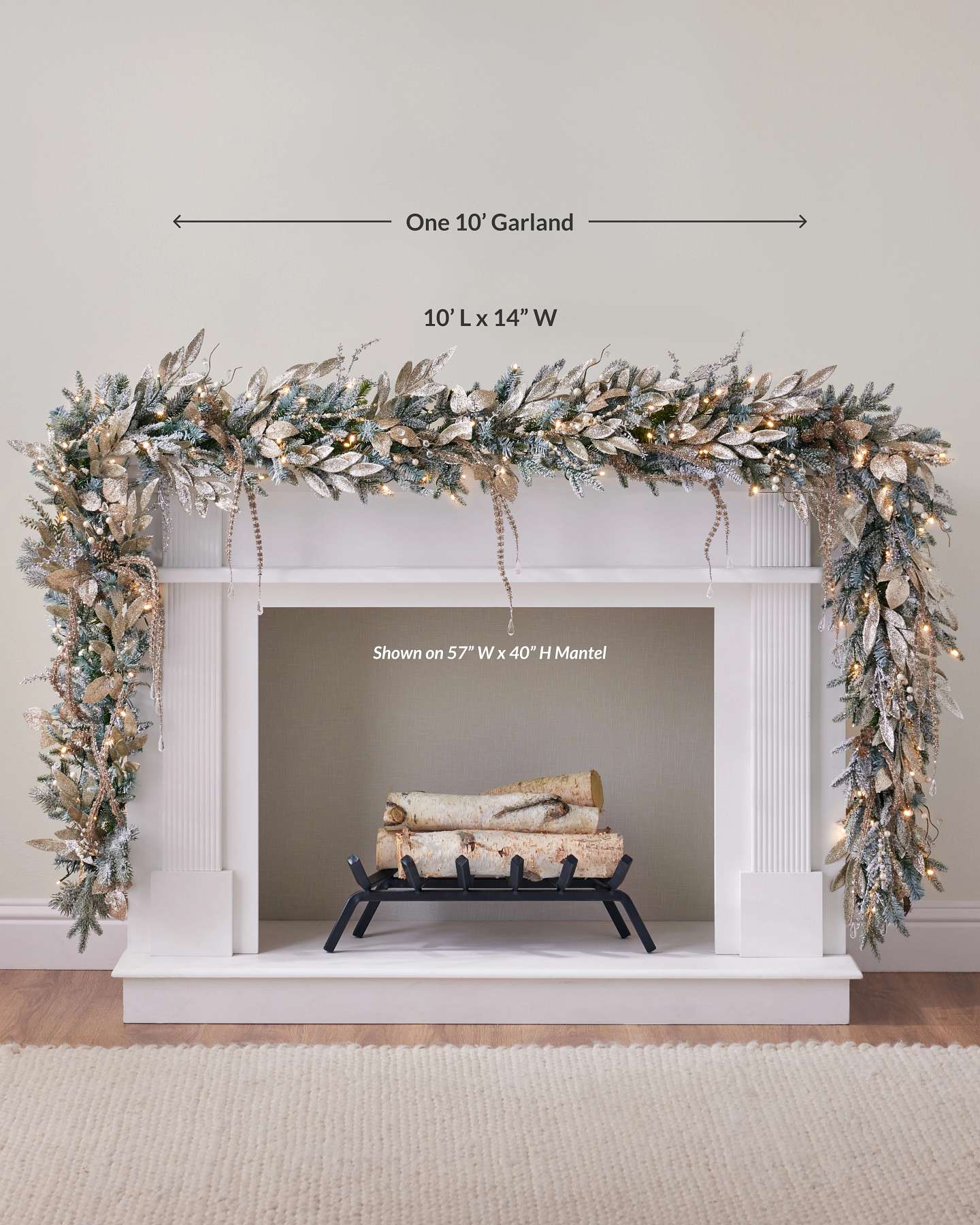 6' Champagne & Crystal Garland