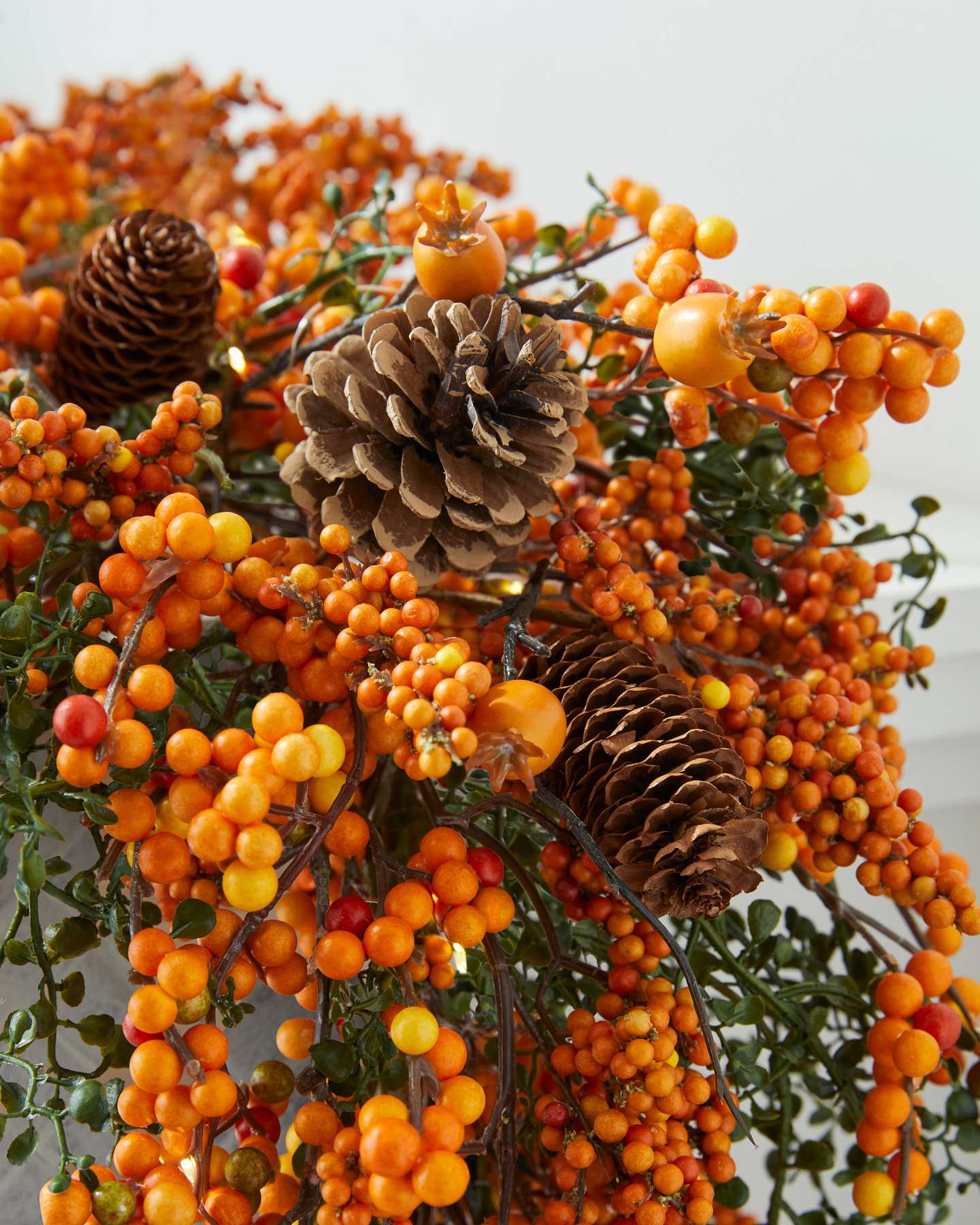 6ft Orange Berry and Pinecone Garland by Balsam Hill Closeup 30