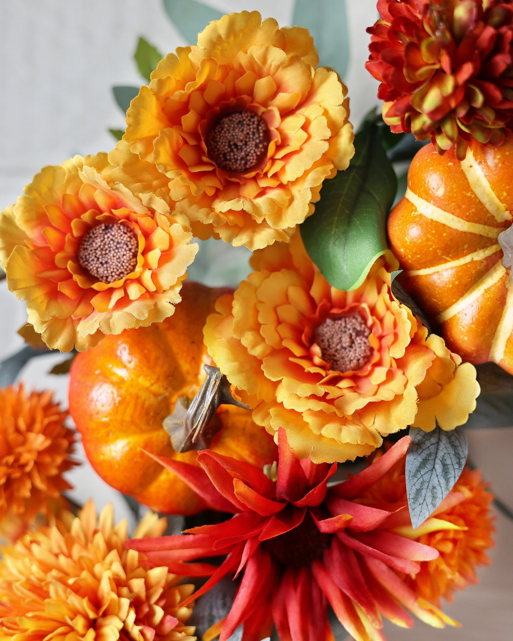 Yellow/Rusty Orange Dahlia Door newest Wreath