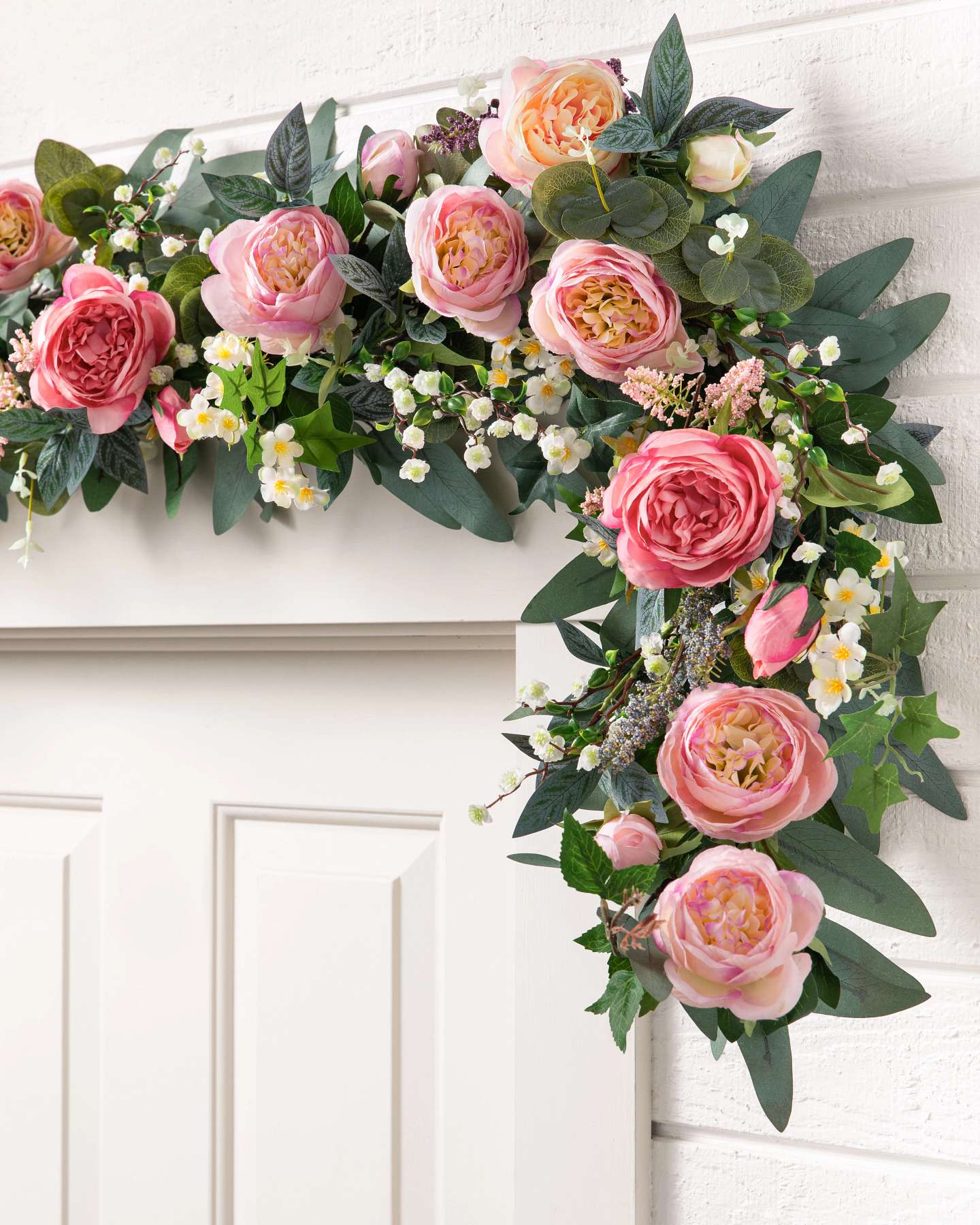 Balsam Hill Outdoor Provence Rose Artificial Spring Garland 6-Foot Stunning Floral Accent