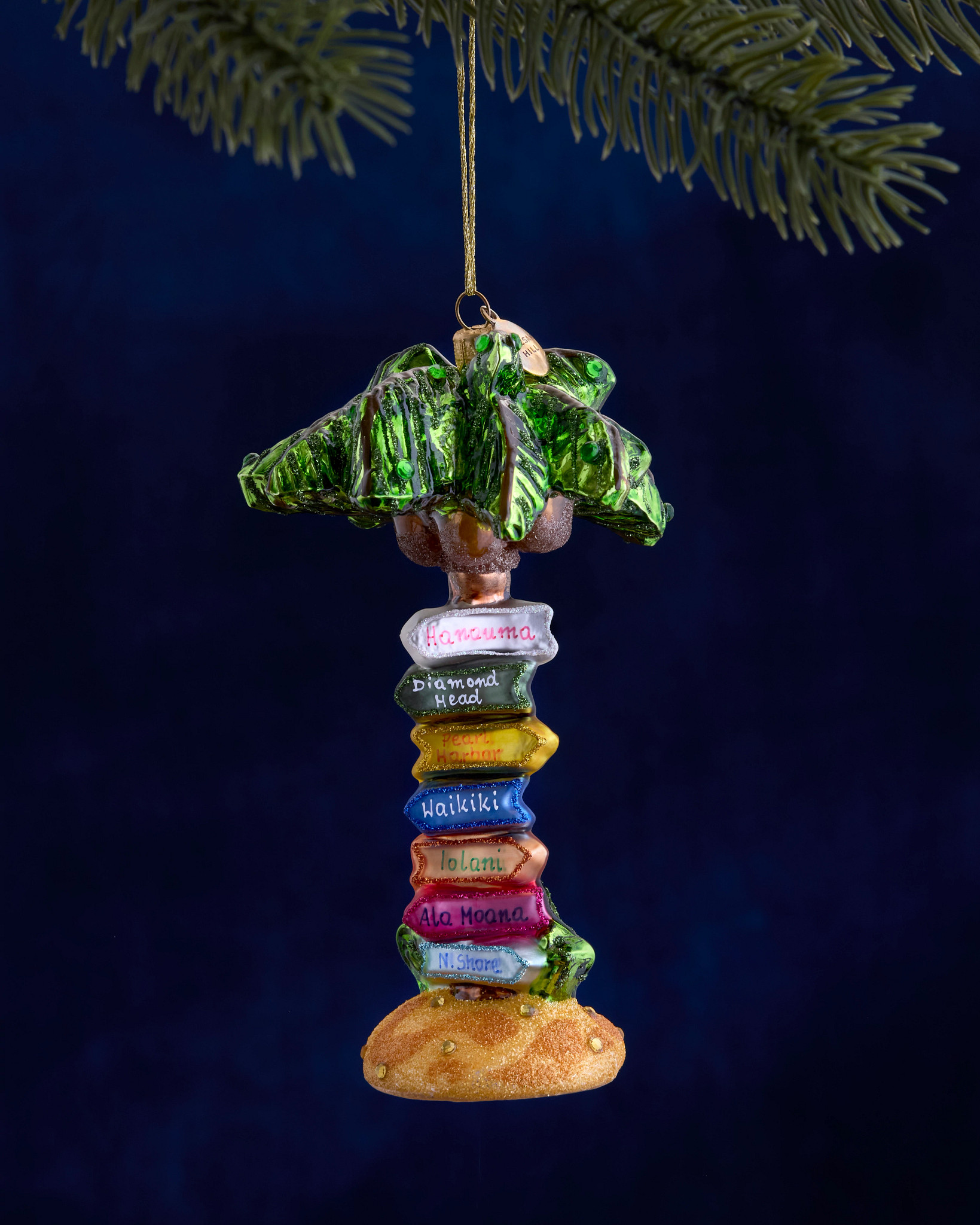 Balsam Hill Studio Oahu Road Sign Ornament