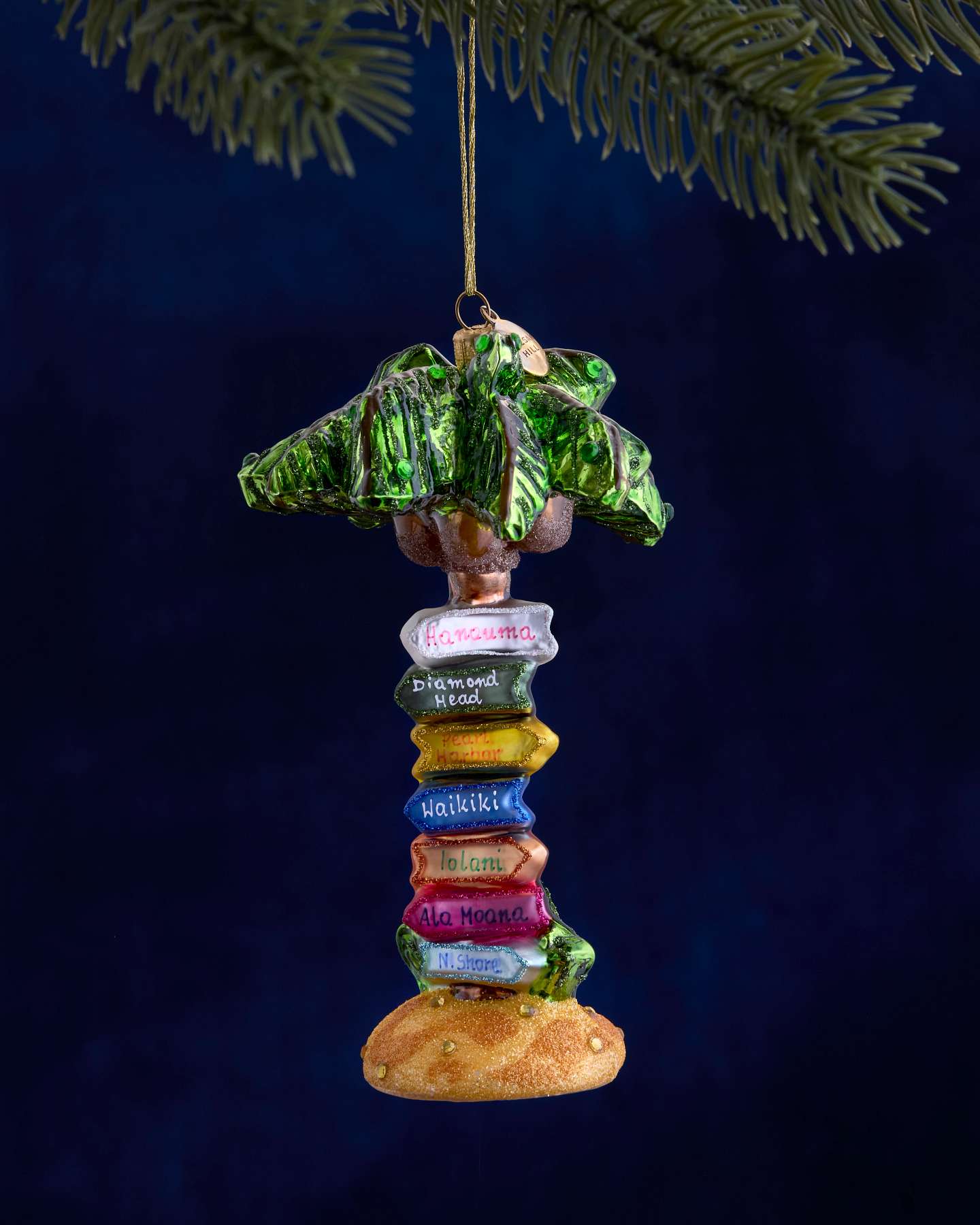 Balsam Hill Studio Oahu Road Sign Ornament