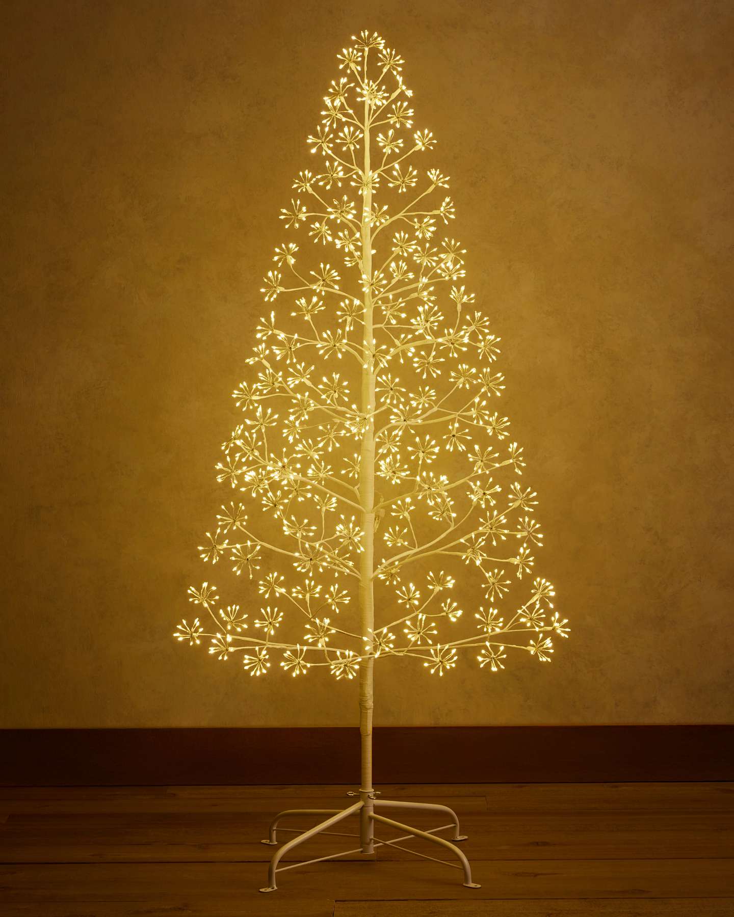 5' White Outdoor Lit Cluster Fairy Starburst Tree
