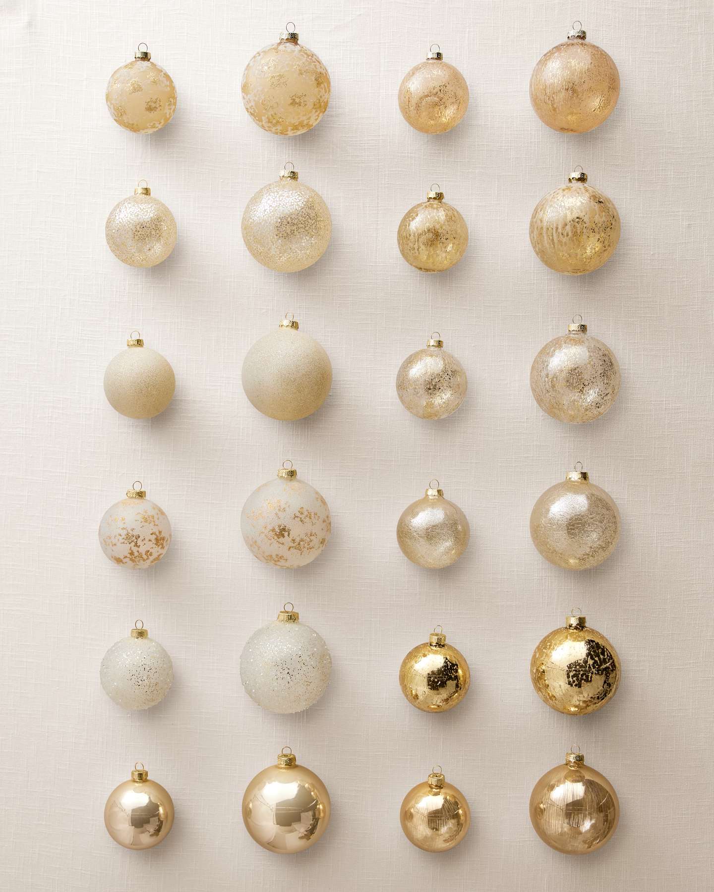 Balsam Hill Golden Glow Christmas Ornament Set of 24