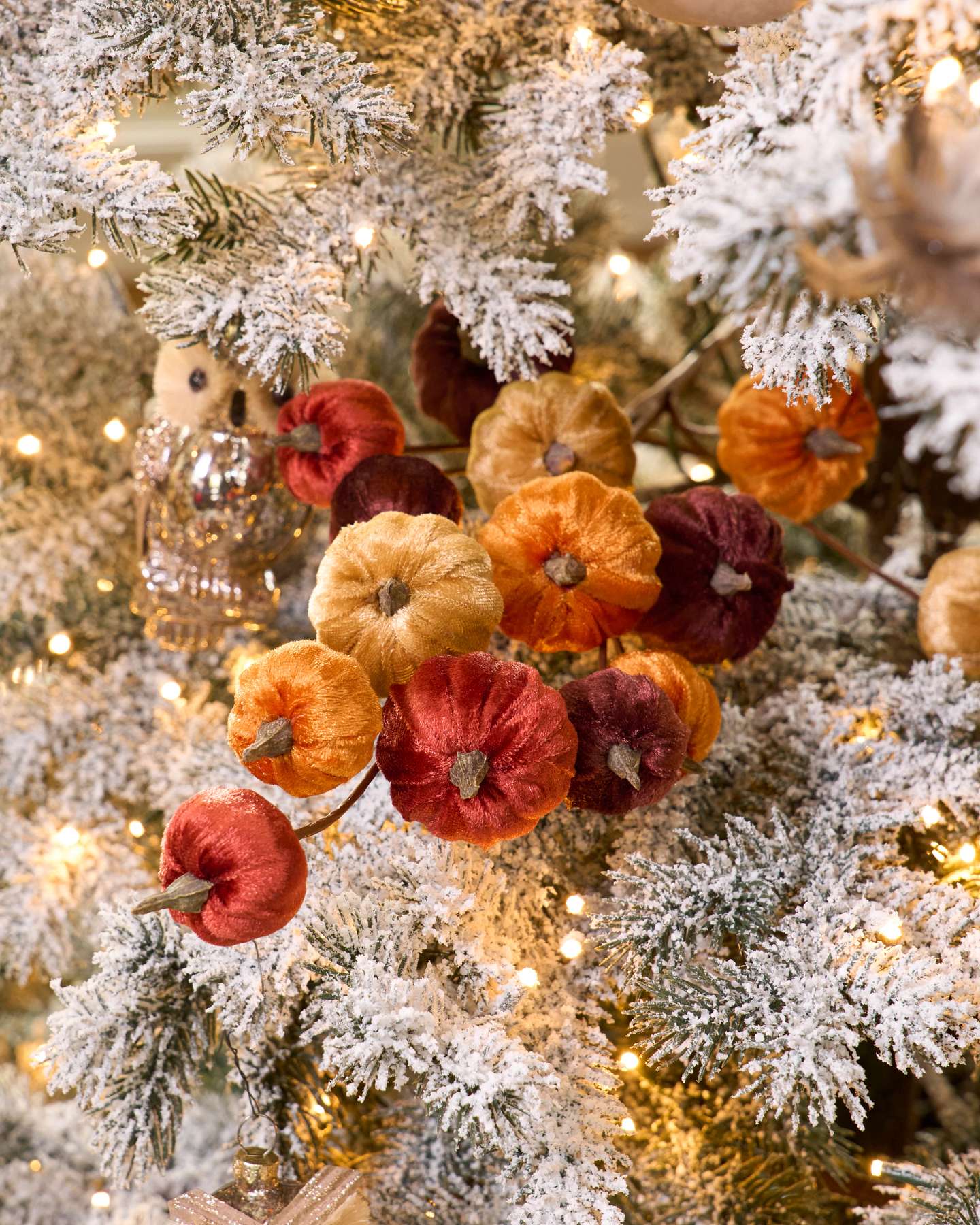 Balsam Hill Velvet Pumpkin Patch Artificial Christmas Tree Picks with Detail View