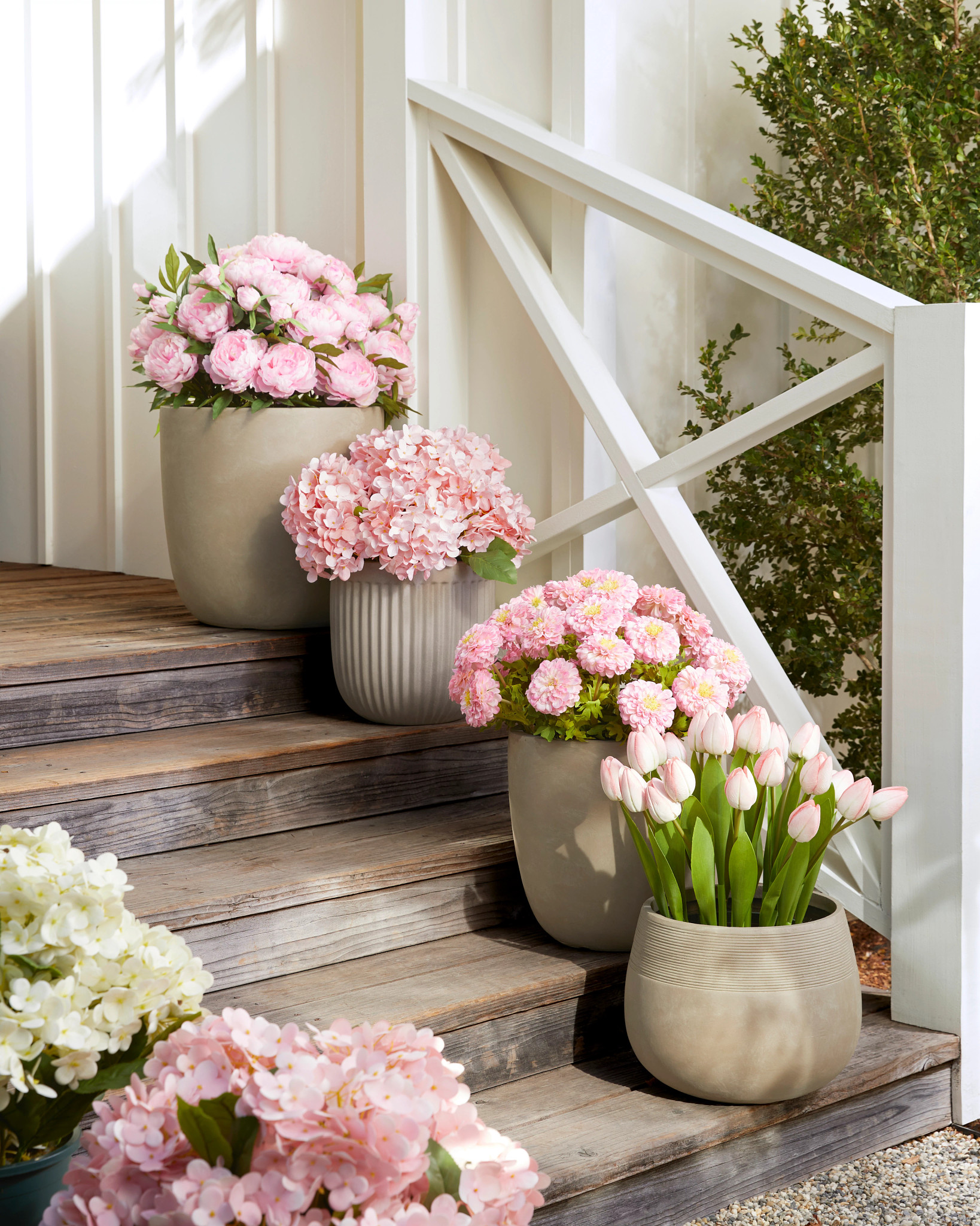 Outdoor Blush Tulip Garden Artificial Spring Pot Filler | Balsam Hill