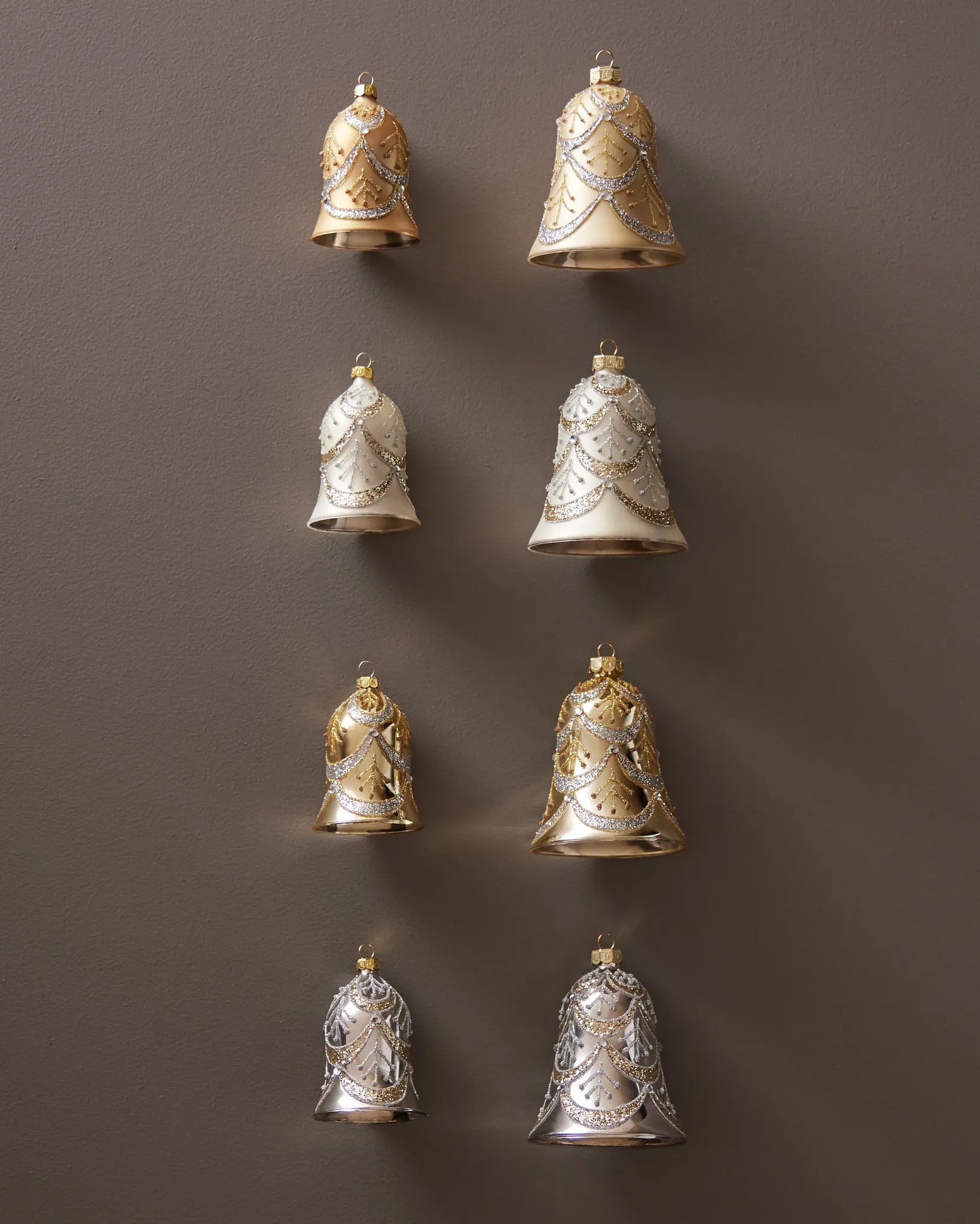 Gilded Glory Glass Bell Ornament Set