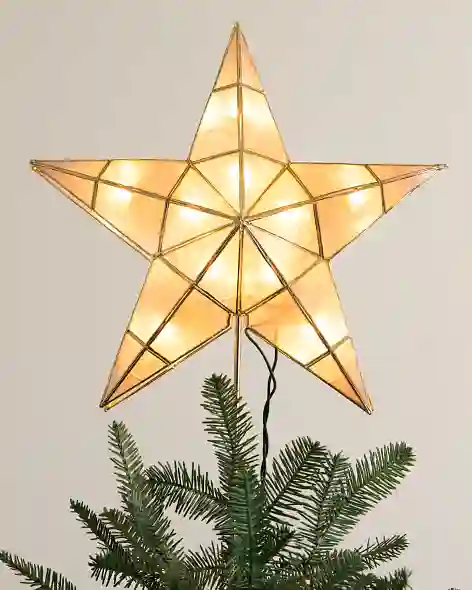 Large Capiz Star Lighted Tree Topper by Balsam Hill