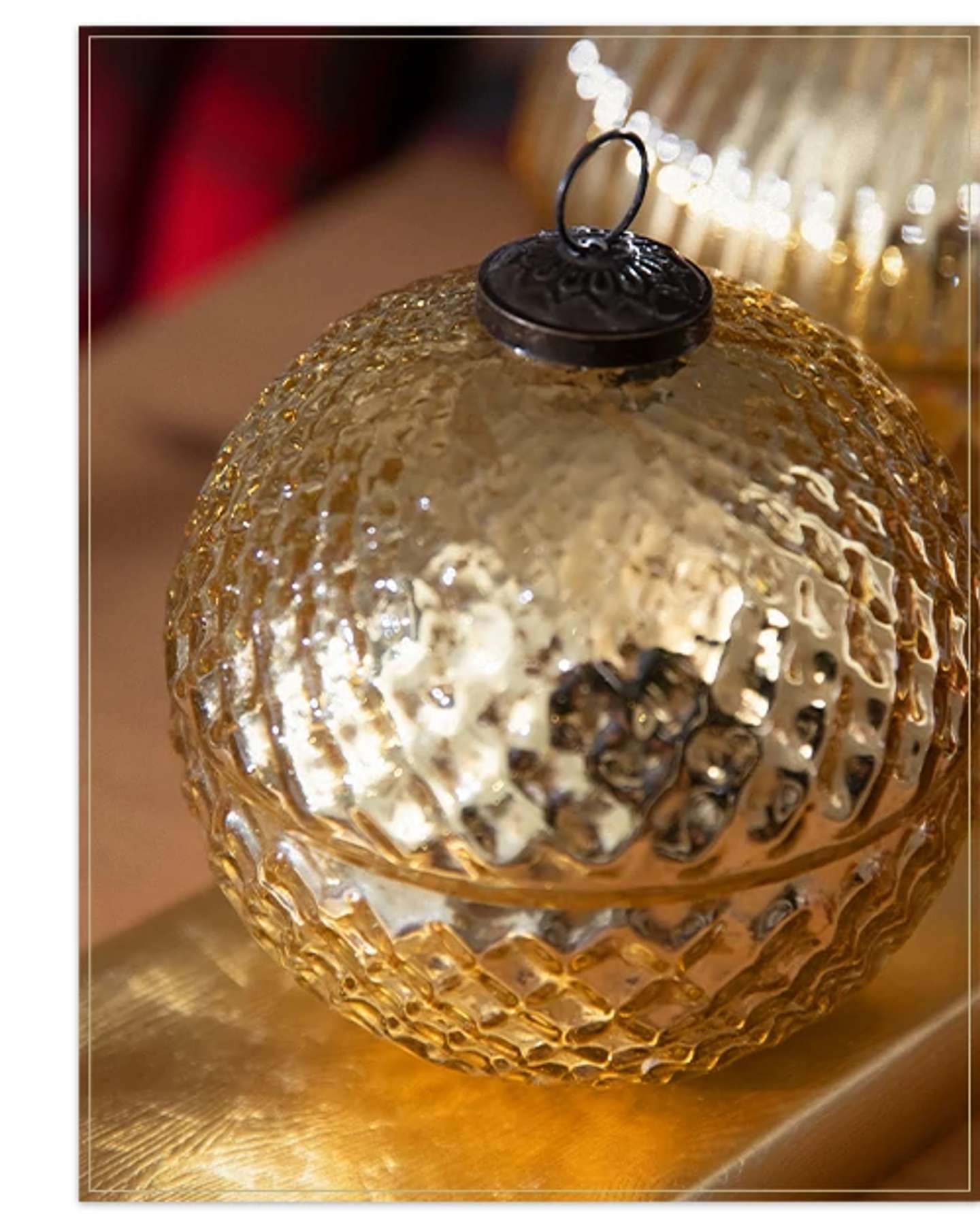 Balsam Hill Textured Mercury Glass Scented Candles in a Cozy Setting