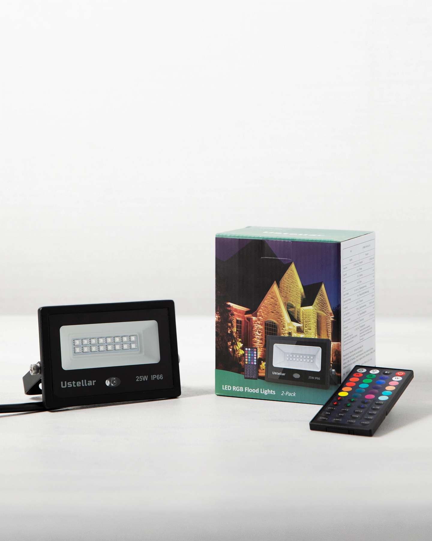 Balsam Hill Outdoor Flood Light Set Lifestyle Display