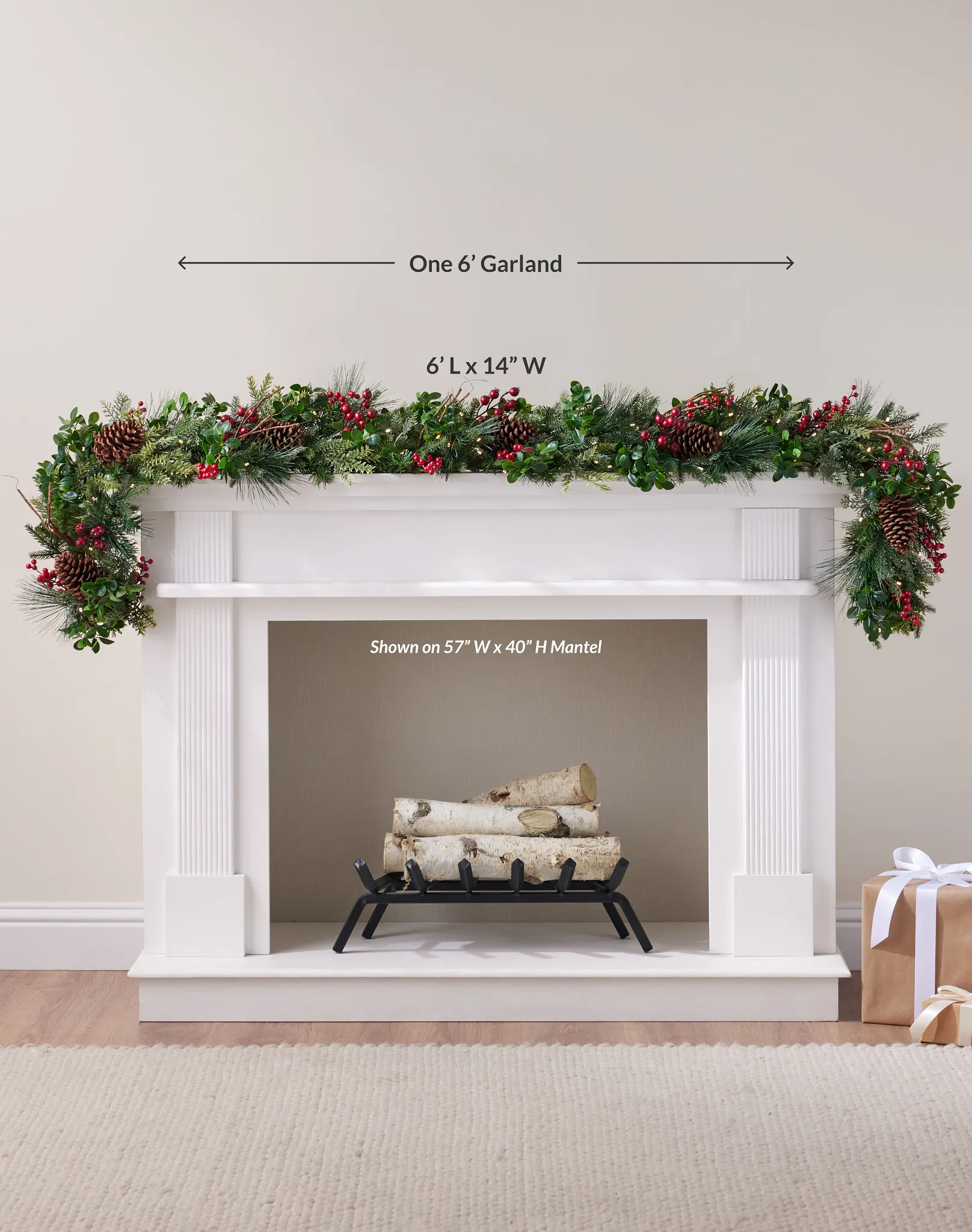 Balsam Hill Boxwood and Berries Garland - Thumbnail 4