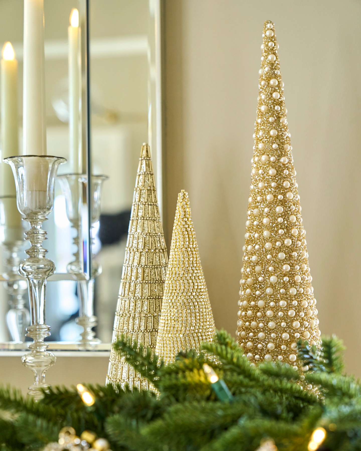 Beaded Tabletop Trees, Set of 3
