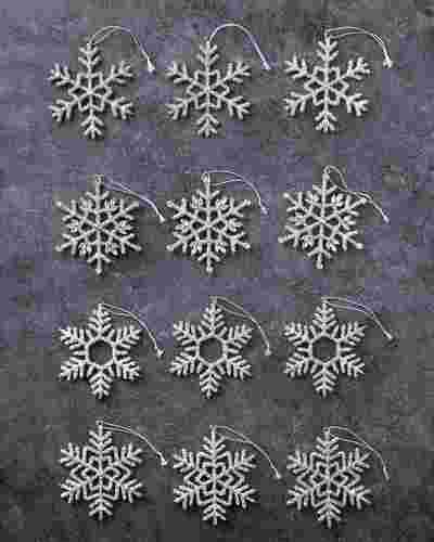 Beaded Snowflake Ornaments Set of 12 by Balsam Hill SSC