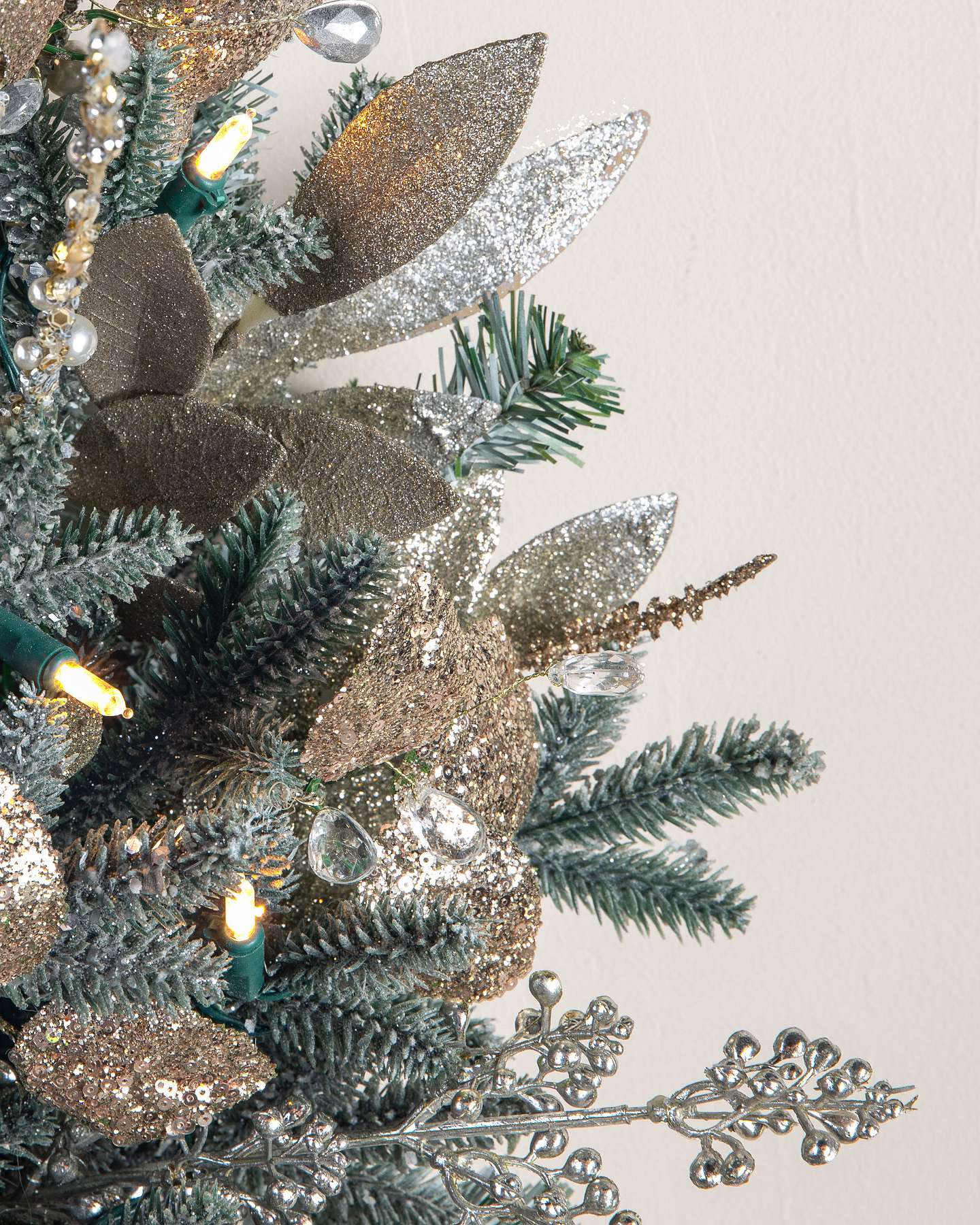 Balsam Hill Champagne and Crystal Christmas Foliage Elegant Holiday Display