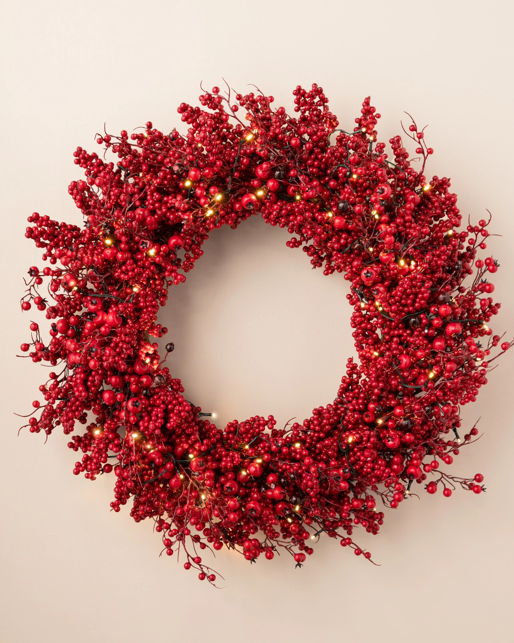 Festive Red Berry Foliage Holiday Wreath  Balsam Hill