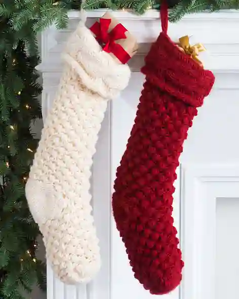 厚实的圣诞针织袜，Balsam Hill Lifestyle欧宝体育com