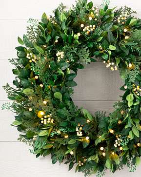 Outdoor White Berry Cypress Wreath Outdoor White Berry Cypress Wreath