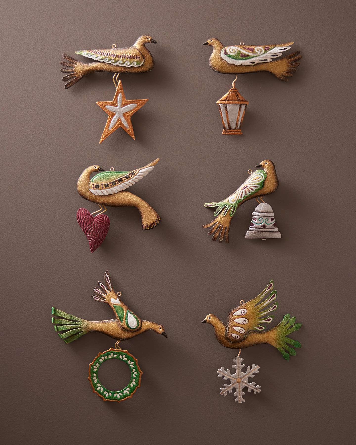 Regal Treasures Gold Christmas Dove Ornaments, Set of 6