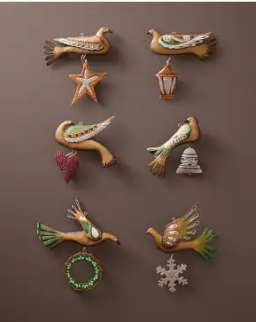 Regal Treasures Gold Christmas Dove Ornament Set Regal Treasures Gold Christmas Dove Ornament Set